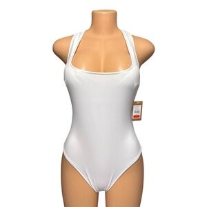 Rachel Rachel Roy Womens‎ White Criss-Cross Strappy Back One Piece Swimsuit XS